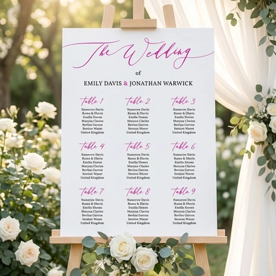  Wedding Seating Plan