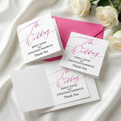  Folded Wedding Thanks You Cards