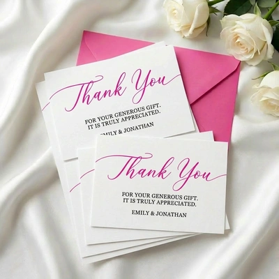  Flat Thank You Cards