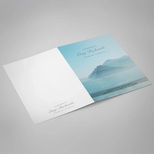 Coastal View Order of Service - Outside Page Design