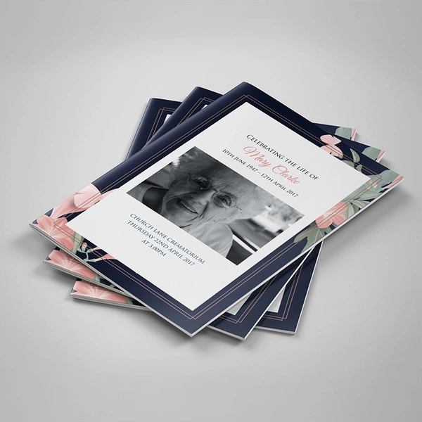 Floral Border Order of Service, 20 Pages
