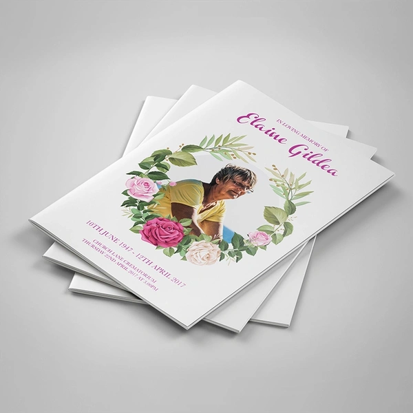 Floral Frame Order of Service, 20 pages