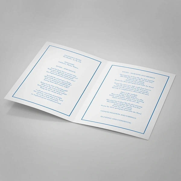 Small Cross Order of Service - Inside Page Design
