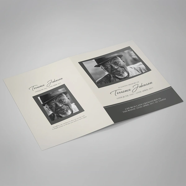 Cream & Grey Order of Service - Outside Page Design