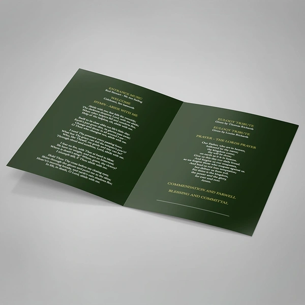 Modern Order of Service - Inside Page Design