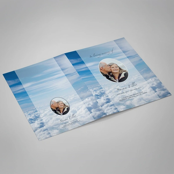 Blue Clouds Order of Service - Outside Page design