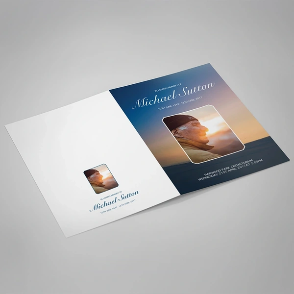 Sunset Order of Service - Outside Page Design