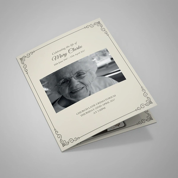 Cream Order Of Service 4 Pages