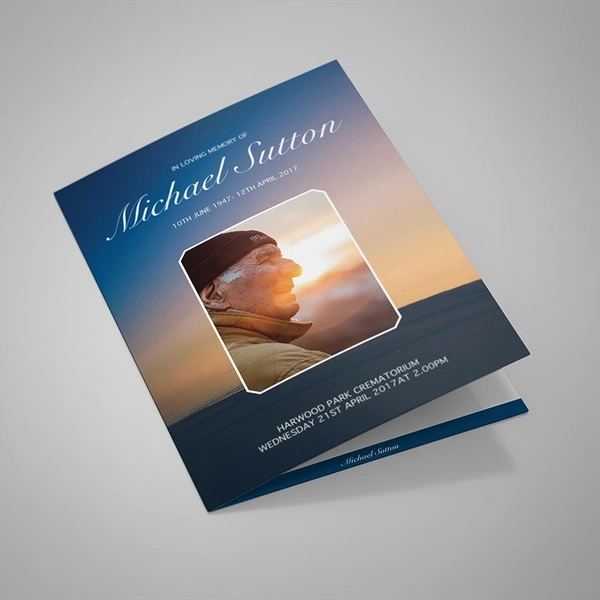 Sunset Order of Service, 4 pages