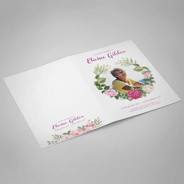 Floral Frame Order of Service - Outside Page Design