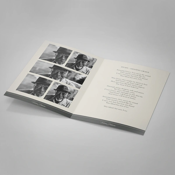 Cream Grey Order of Service - Photo Page Design
