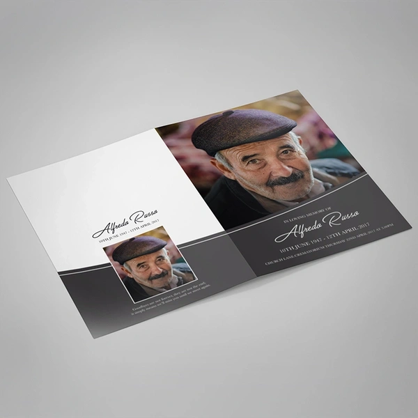 Grey Base Order of Service - Outside Page Design