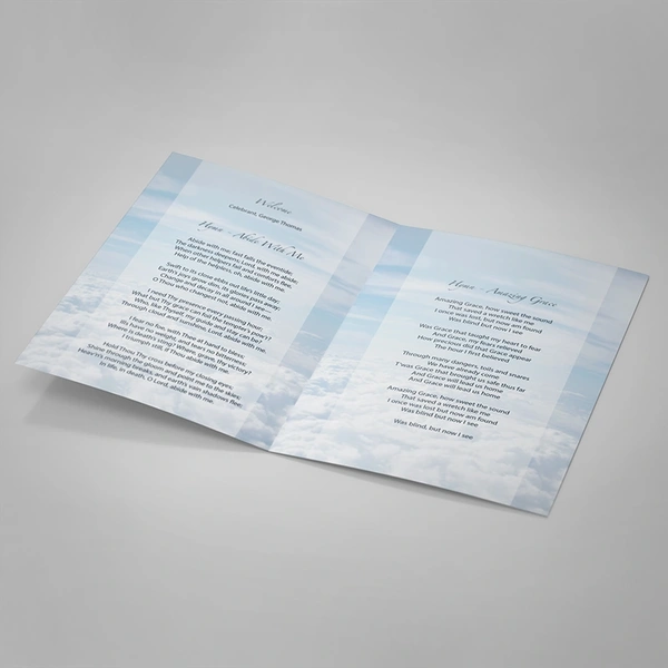 Blue Clouds Order of Service - Inside Page design