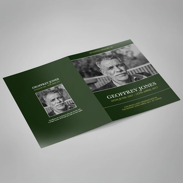 Modern Order of Service - Outside Page Design