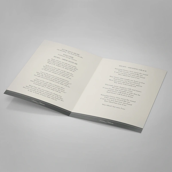 Cream & Grey Order of Service - Inside Page Design