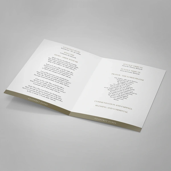Large Photo Order of Service - Inside Page Design