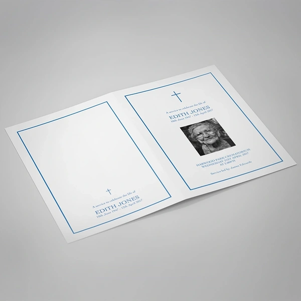 Small Cross Order of Service - Outside Page Design