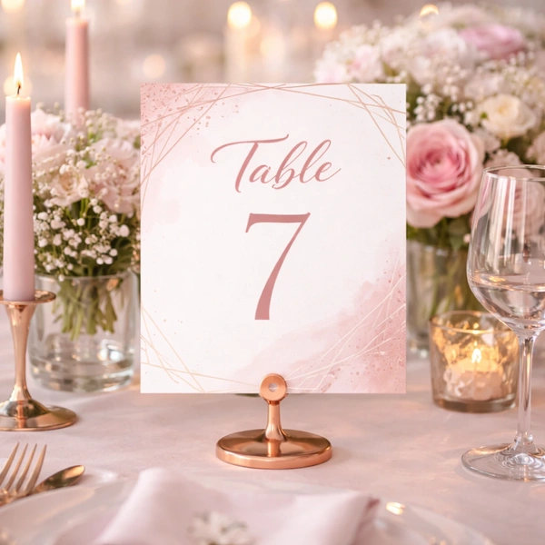  Pink Table Number
