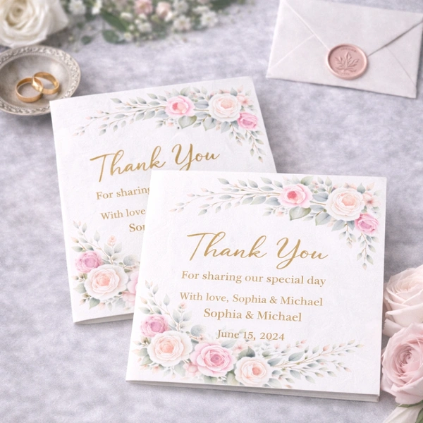 Wedding Thank You Cards - Folded