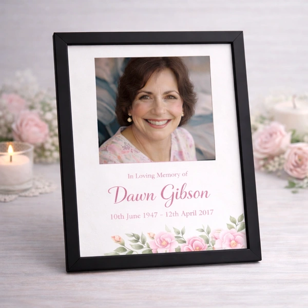  Framed Memorial Photo  -  Black Frame