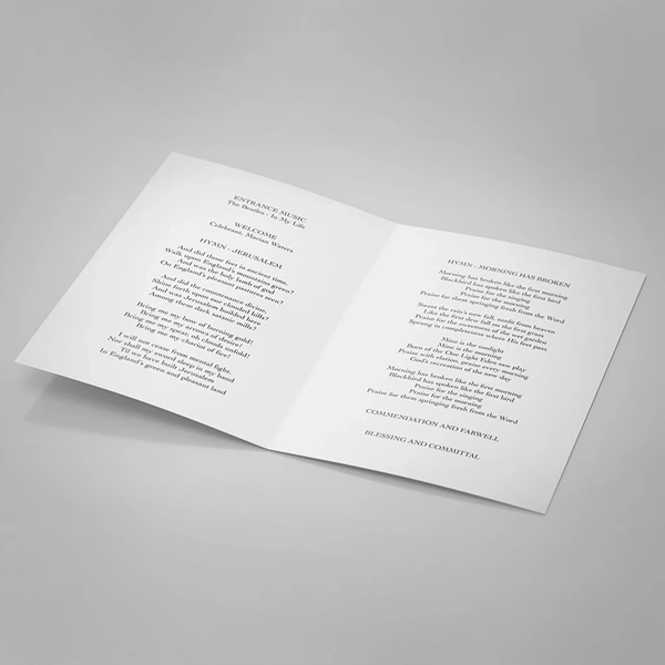 Large Cross Order of Service - Inside Page Design
