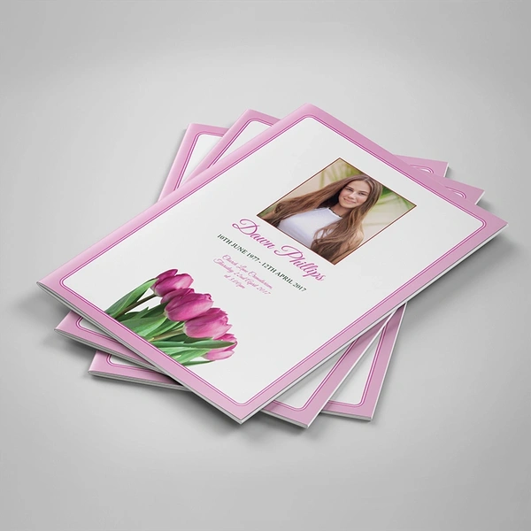 Pink Tulips Order of Service, 20 pages