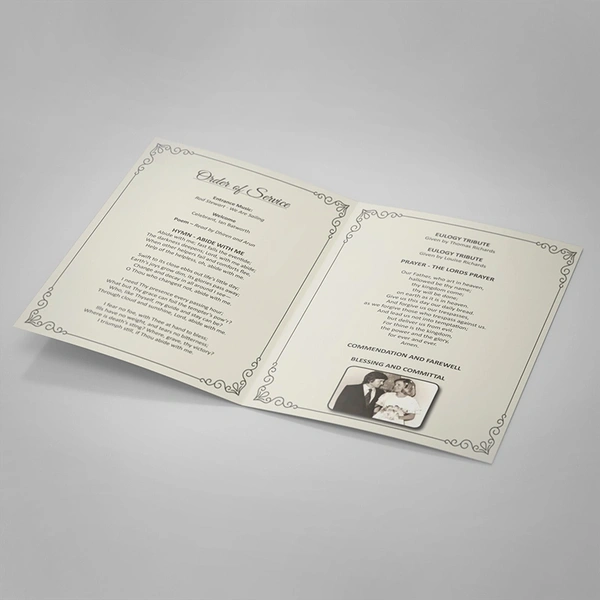 Cream Order Of Service - Inside Page Design