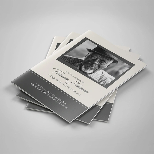 Cream & Grey Order of Service, 20 pages