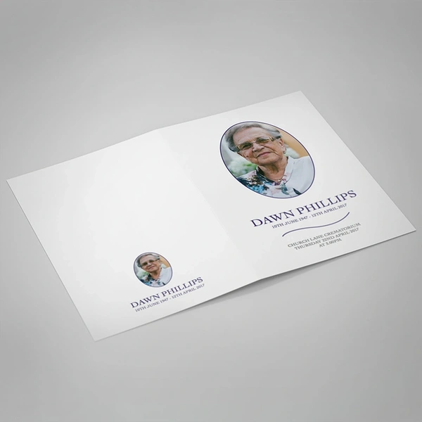 Traditional Order of Service - Outside page design