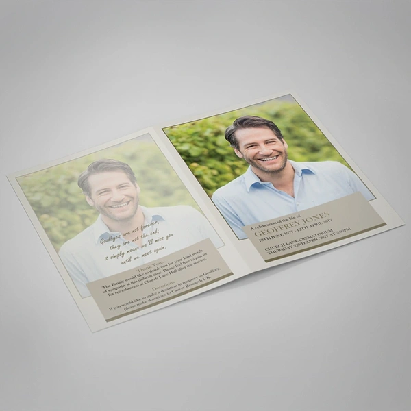 Large Photo Order of Service - Outside Page Design