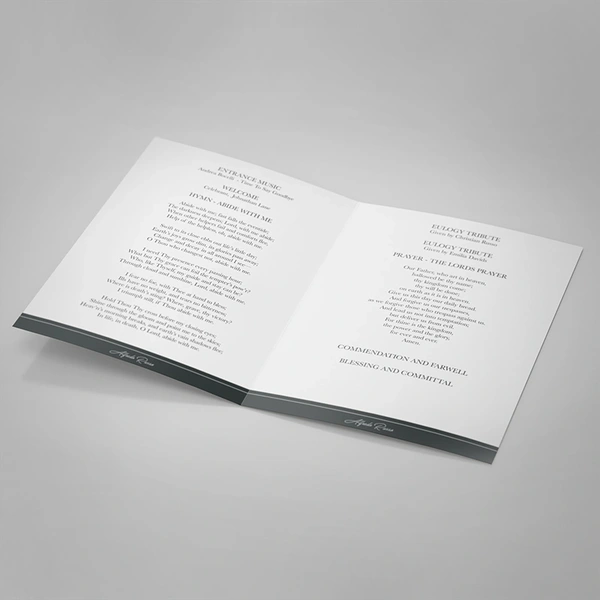 Grey Base Order of Service - Inside Page Design