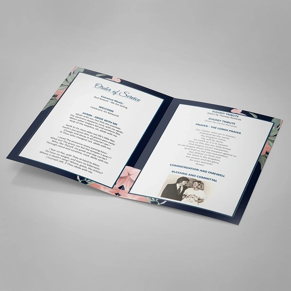 Floral Border Order of Service - Inside Page Design